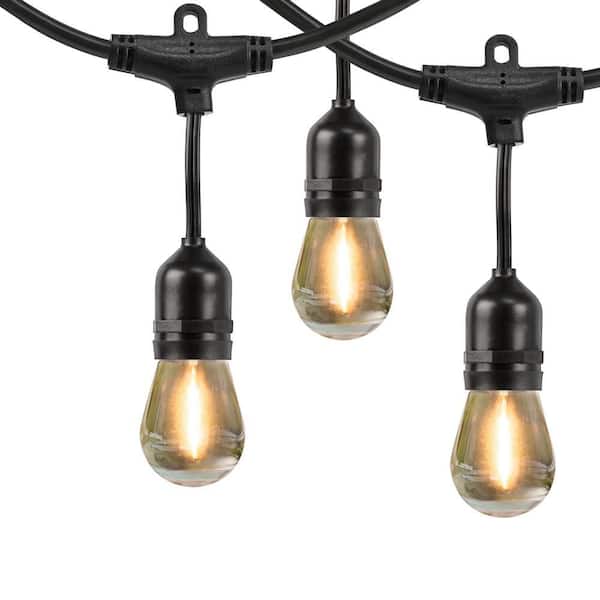 24-Light 48 ft. Indoor/Outdoor Plug-In Filament LED S14 Edison Bulb String Light