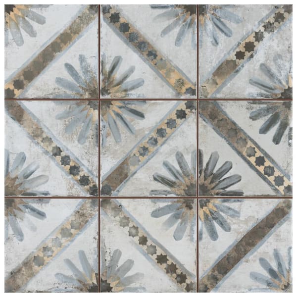 Merola Tile Harmonia Kings Marrakech Blue 4 in. x 13 in. Ceramic Floor and Wall Take Home Tile Sample