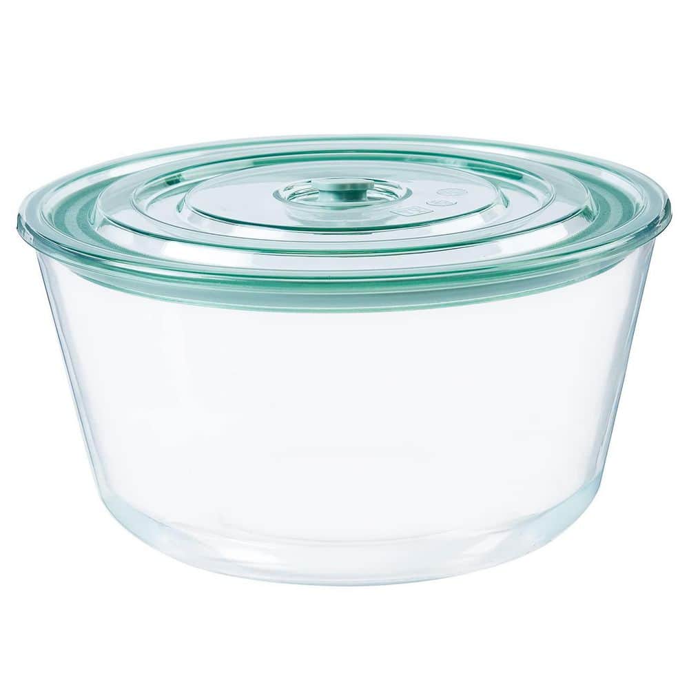 102 fl. oz Round Glass Food Storage Container, 2-in-1 Trifle Bowl with Lid, Clear Glass Meal Prep Bowl for Desserts