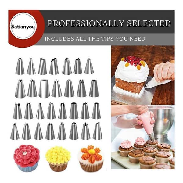 LAIFUCAM Stainless Steel Cake Decorating Kit with 48 Icing Piping
