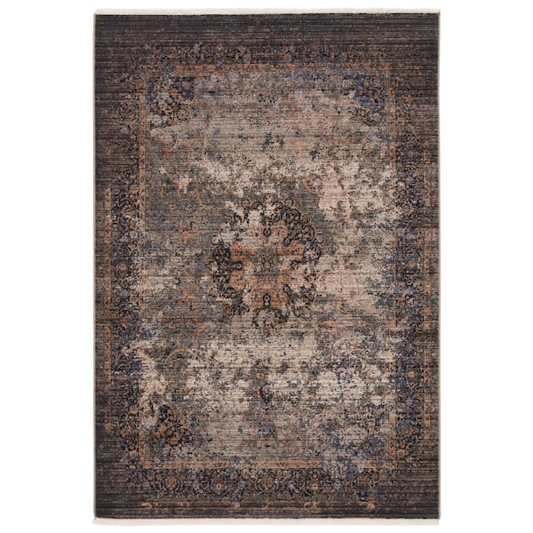 Enyo Dark Taupe/Blue 8 ft. x 10 ft. 6 in. Area Rug