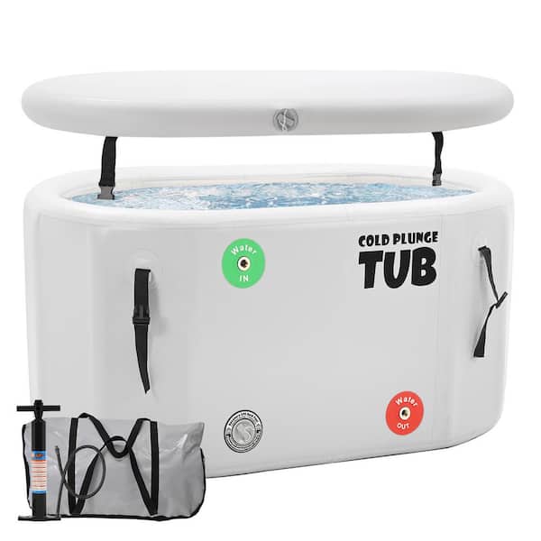 BOZTIY Cold Plunge Tub 185 Gal. Inflatable Cold Plunge Ice Bathtub 35 in. x 51 in. x 26 in. Outdoor Storage Cabinet
