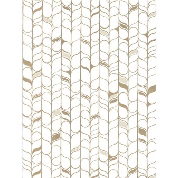 Candice Olson Perfect Petals White And Gold Wallpaper