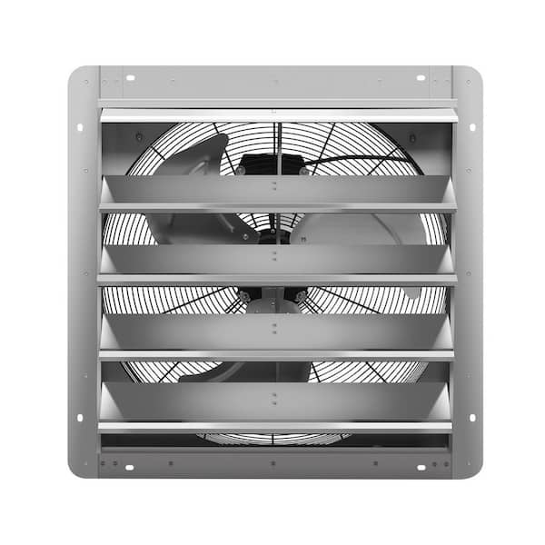 Unbranded 24 in.4016 CFM Aluminum Silver Electric Power Gable Mount Attic Fan Shutter Exhaust Fan for Attic, Garage, Louvered Vent