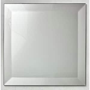 Frosted Elegance Beveled Square Glossy Gray 8 in. x 8 in. Glass Decorative Backsplash Wall Tile (0.444 sq. ft./Piece)