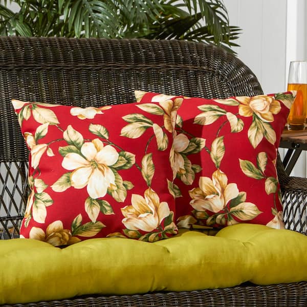 Greendale Home Fashions Roma Floral Square Outdoor Throw Pillow 2