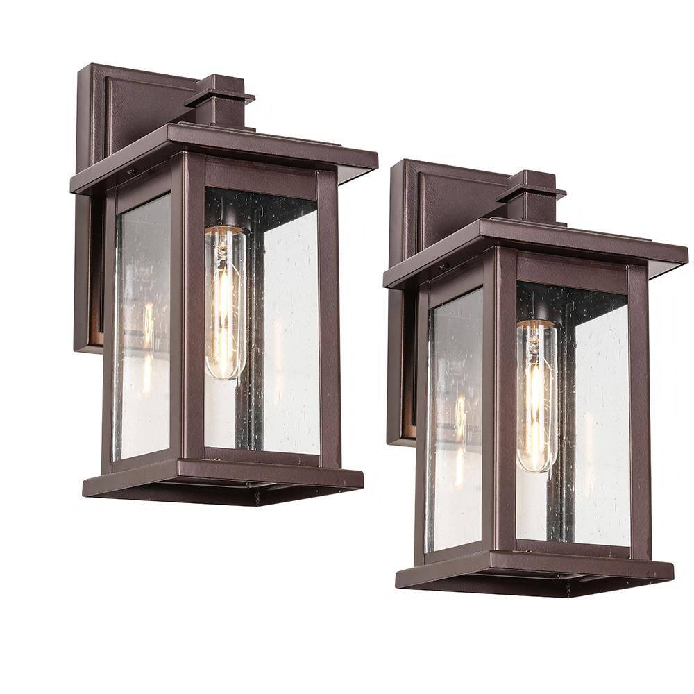 1 Set Oil Rubbed Bronze not Motion Sensing Outdoor Hardwired Wall Lantern Sconce with No Bulbs Included price history on PriceWatchPro