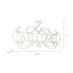 "Welcome" Decorative Rustic Metal Cutout Wall Sign