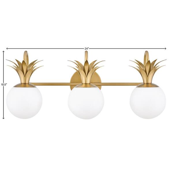 HINKLEY - Palma 24.0 in. 3 Light Heritage Brass Vanity Light