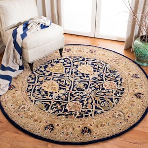 Persian Legend Blue/Gold 6 ft. x 6 ft. Round Border Area Rug