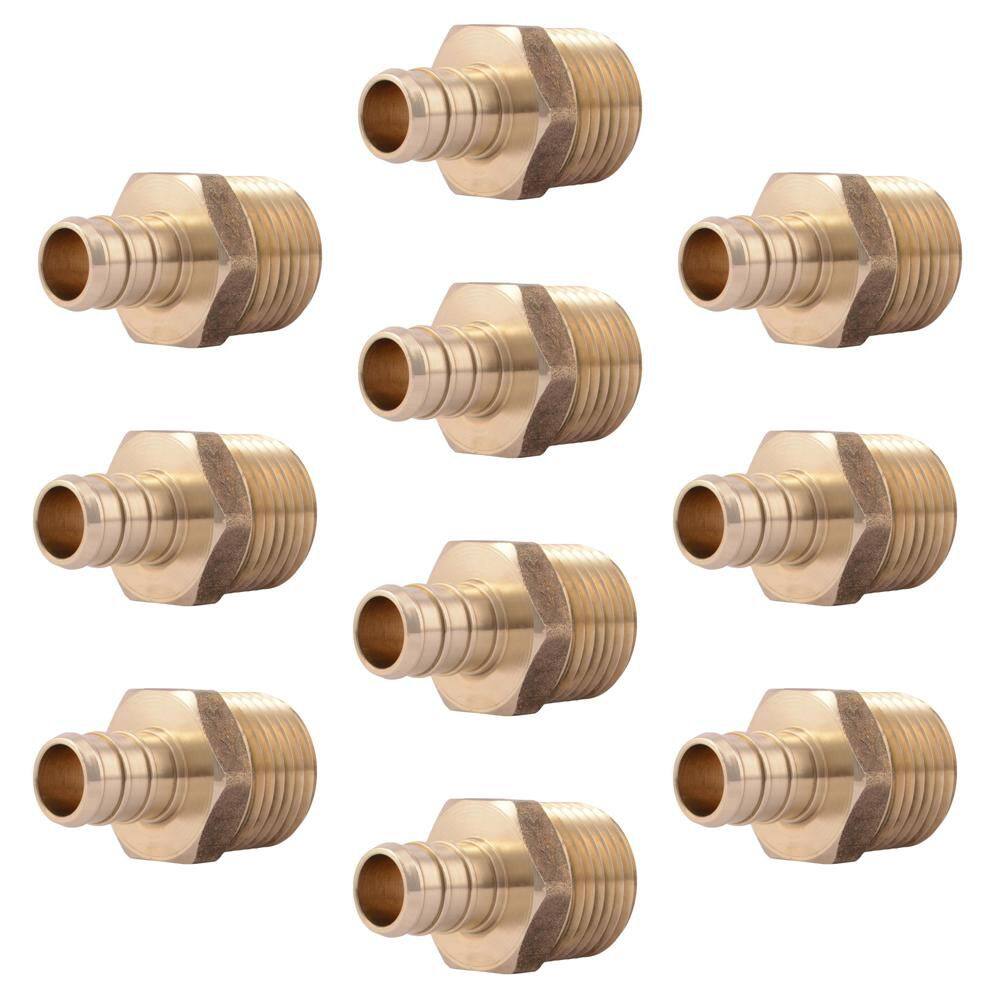 1/2 in. PEX Barb x 1/2 in. MNPT Brass Adapter Fitting (10-Pack) price history on PriceWatchPro