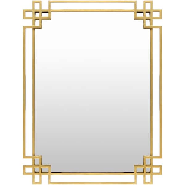 Livabliss Caden 40 in. x 30 in. Gold Framed Decorative Mirror