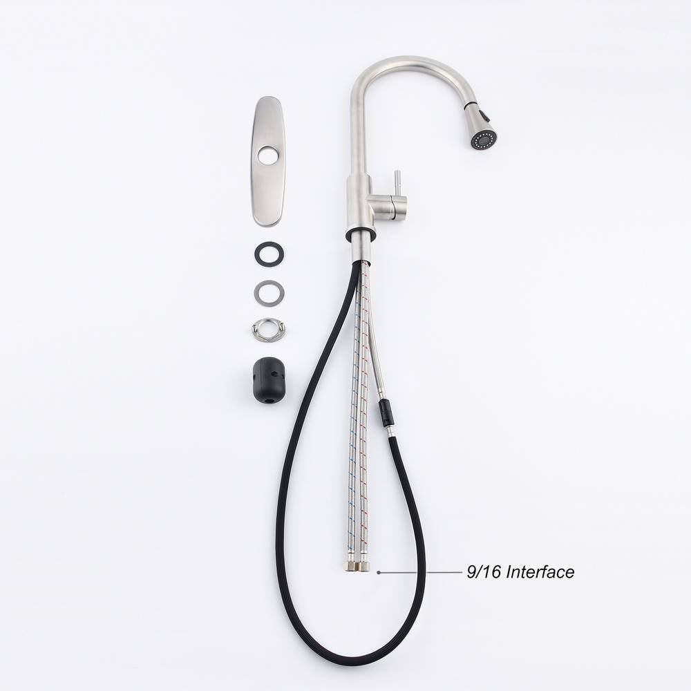 Stainless Steel Single Handle Pull-Out Spray Kitchen Faucet