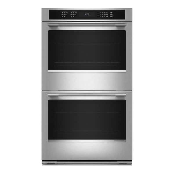 30 in. Double Electric Wall Oven with True Convection Self-Cleaning in PrintShield Stainless