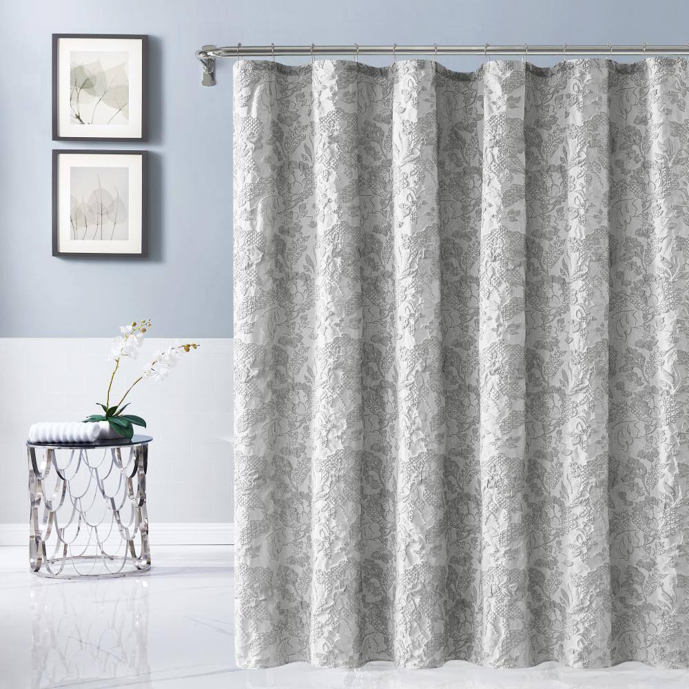 Anais Sculpted Jacquard Floral Textured Polyester Shower Curtain 72” x 72” price history on PriceWatchPro