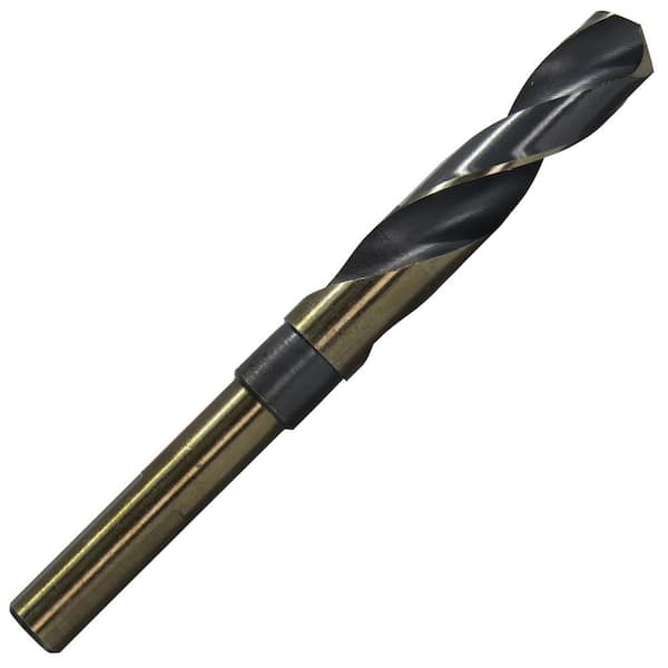 Drill America 23/32 in. High Speed Steel Twist Black and Gold Reduced Shank Drill Bit with 1/2 in. Shank