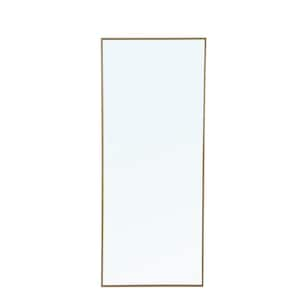 Oversized Rectangle Brass Modern Mirror (72 in. H x 30 in. W)