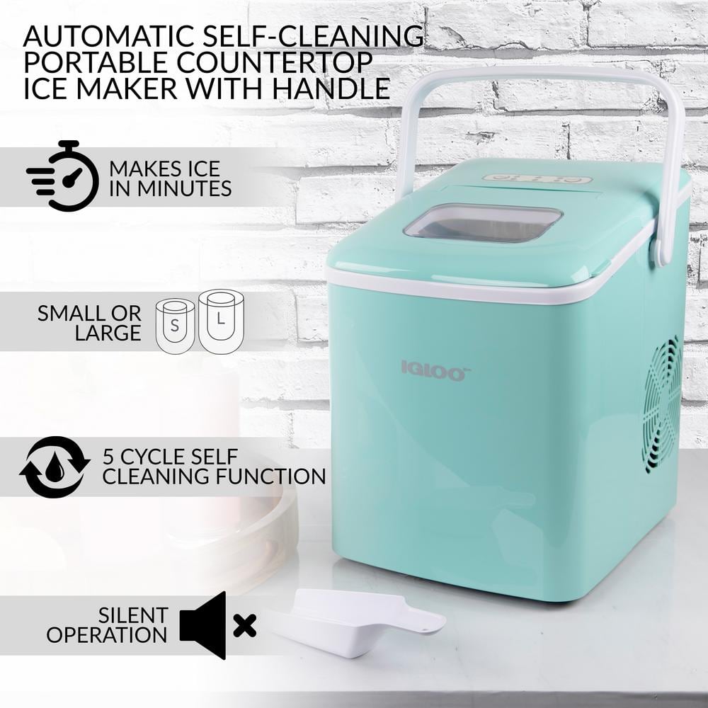 Aqua Portable Self-Cleaning Countertop Ice Maker with Handle