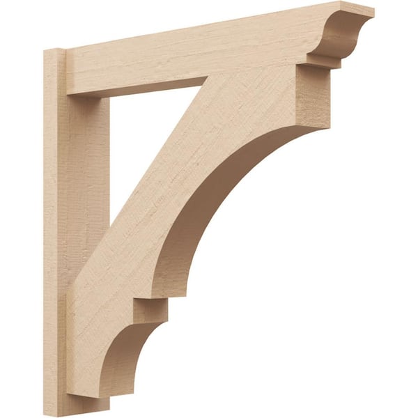 Ekena Millwork 6 in. x 32 in. x 32 in. Balboa Traditional Rough Cedar Woodgrain Timberthane Polyurethane Outlooker, Primed Tan