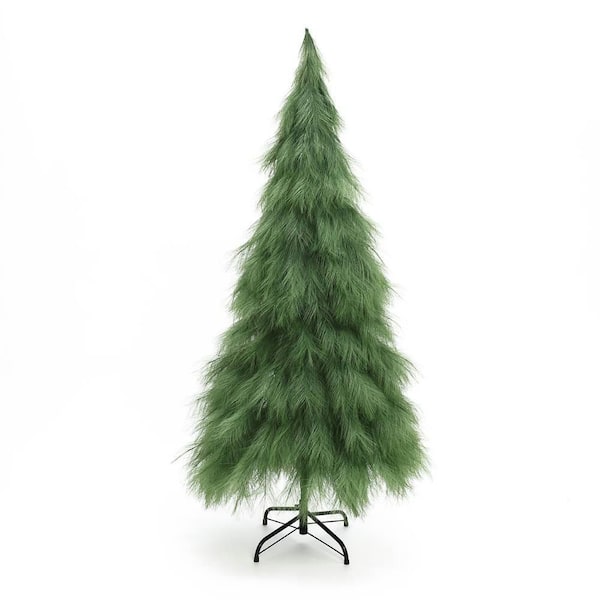 5 ft. Holiday Unlit Pampas Artificial Christmas Tree in Green