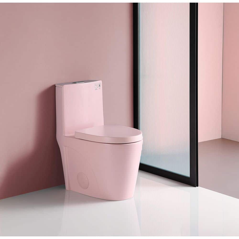 12 in. Rough 1-Piece 1.1/1.6 GPF Dual Flush Elongated Soft Close Bathroom T