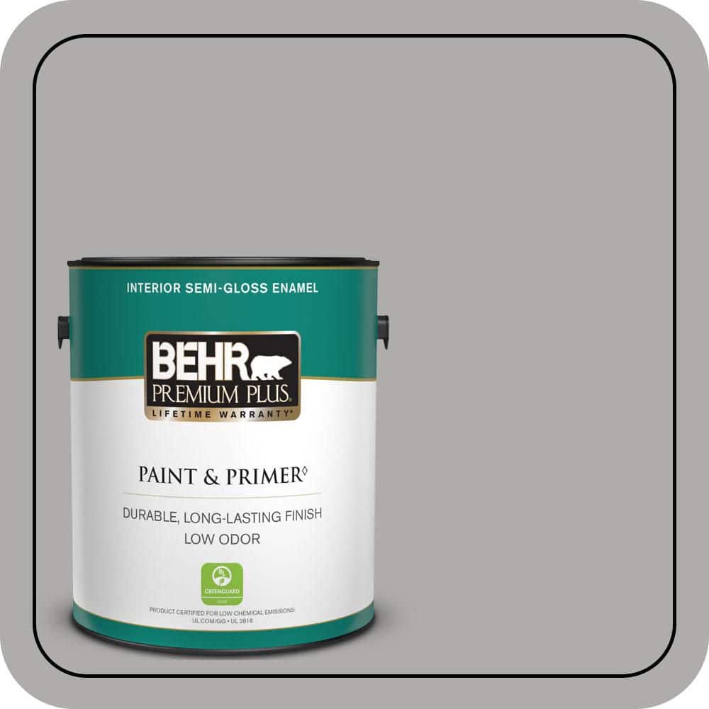 1 gal. #N520-3 Flannel Gray Semi-Gloss Enamel Low Odor Interior Paint & Primer price history on PriceWatchPro