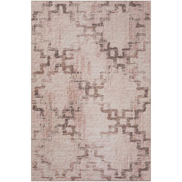 Addison Rugs Yuma Brown 10 ft. x 14 ft. Geometric Indoor/Outdoor Washable Area Rug
