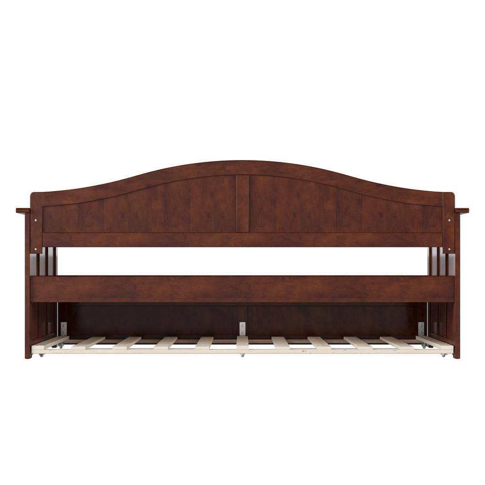 Nantucket Walnut Twin Wood Daybed with Trundle and Drawer