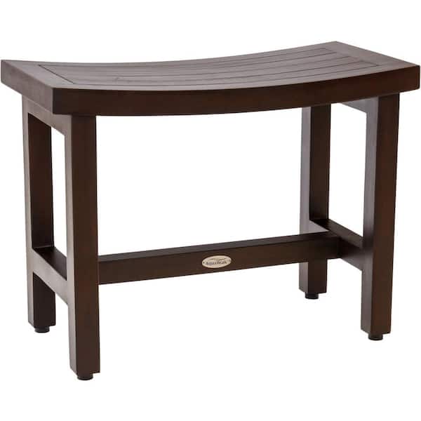 Patented 24 in. x 12 in. Sumba Lotus Mocha-Shield Freestanding Teak Shower Bench