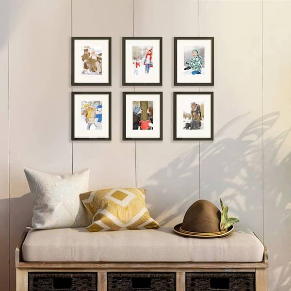 8 x 10 Matted Black Plastic Hanging Picture Frame (Set of 5