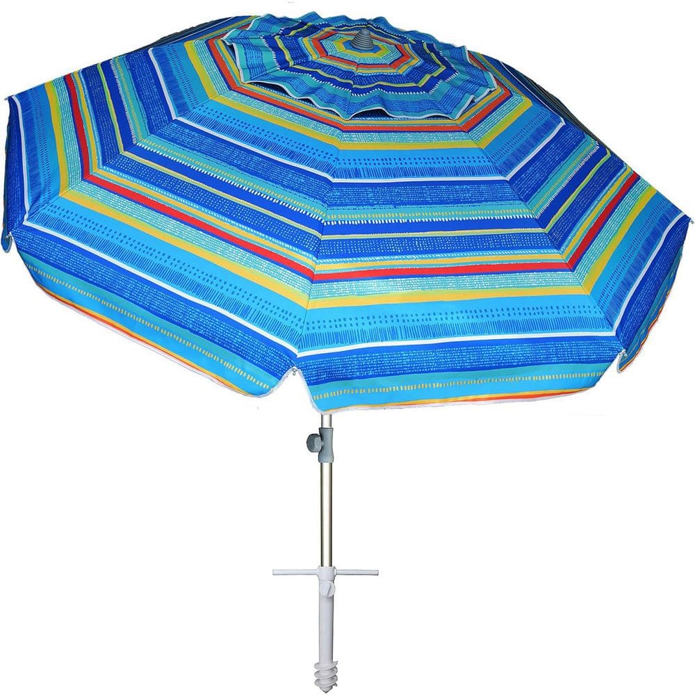 7 ft. Heavy Duty High Wind Beach Umbrella Parasols with sand anchor and Til