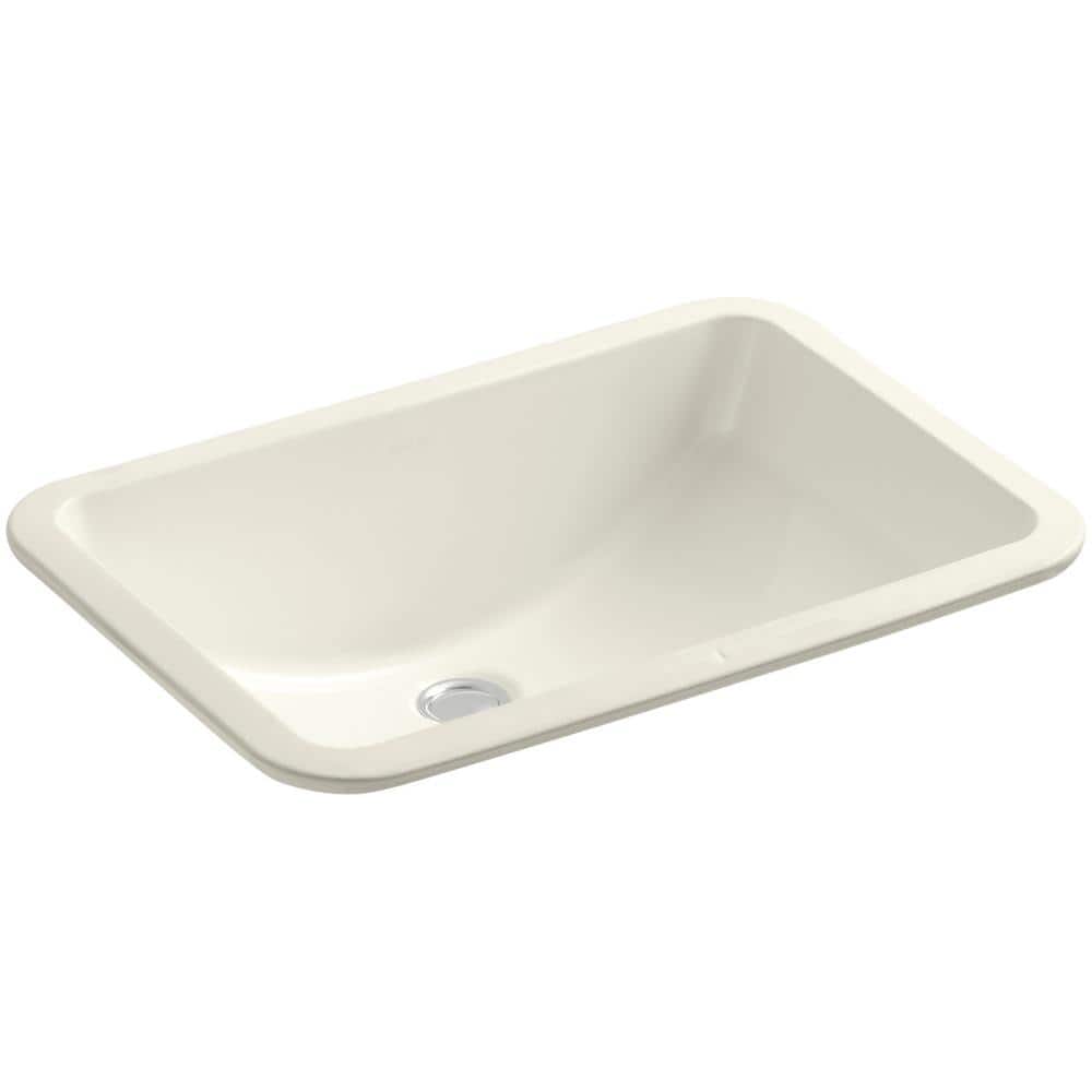 Ladena 20-7/8 in. Undermount Bathroom Sink with Glazed Underside in Biscuit