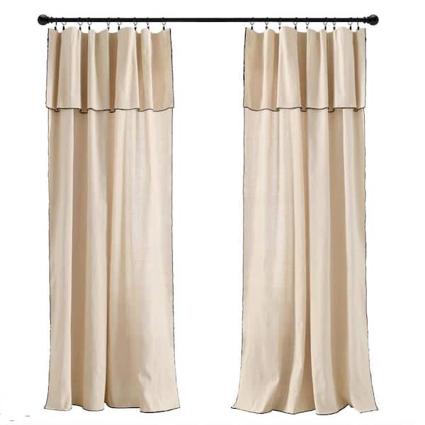 ジュエリーカーテン HOMEBOUTIQUE Modern Faux Dark Linen Polyester 52 in. W x 84 in. L