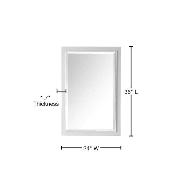 Unbranded 24 in. x 36 in. Framed Wall Mirror in White