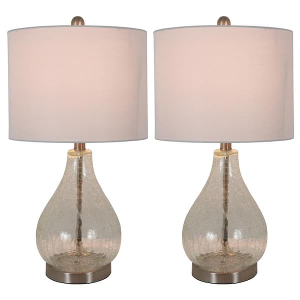 Clear Le Glass Table Lamp, Glass Lamp Shades At Home Depot