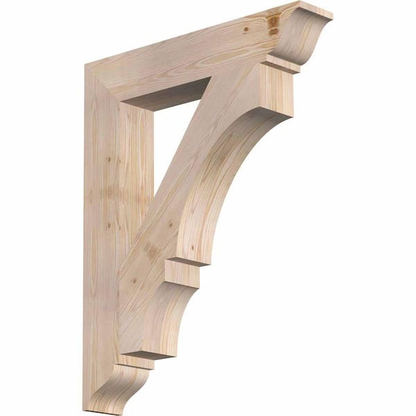 Ekena Millwork 5.5 in. x 40 in. x 32 in. Douglas Fir Balboa Traditional Smooth Bracket