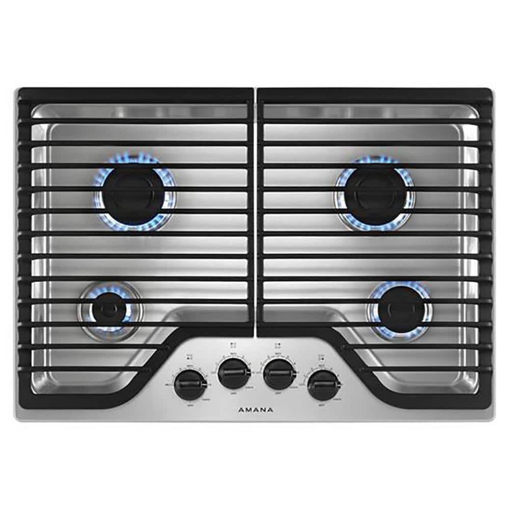 Amana 30 in. Gas Cooktop in Stainless Steel with 4 Burners, Silver