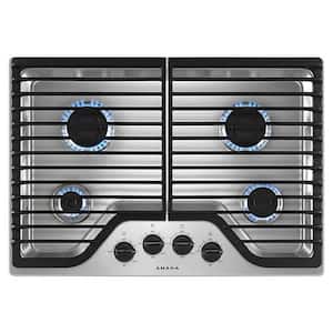 30 in. Gas Cooktop in Stainless Steel with 4 Burners