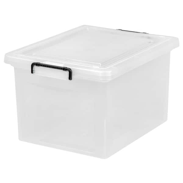 IRIS 35 Qt. Letter/Legal File Box with Buckles in Clear