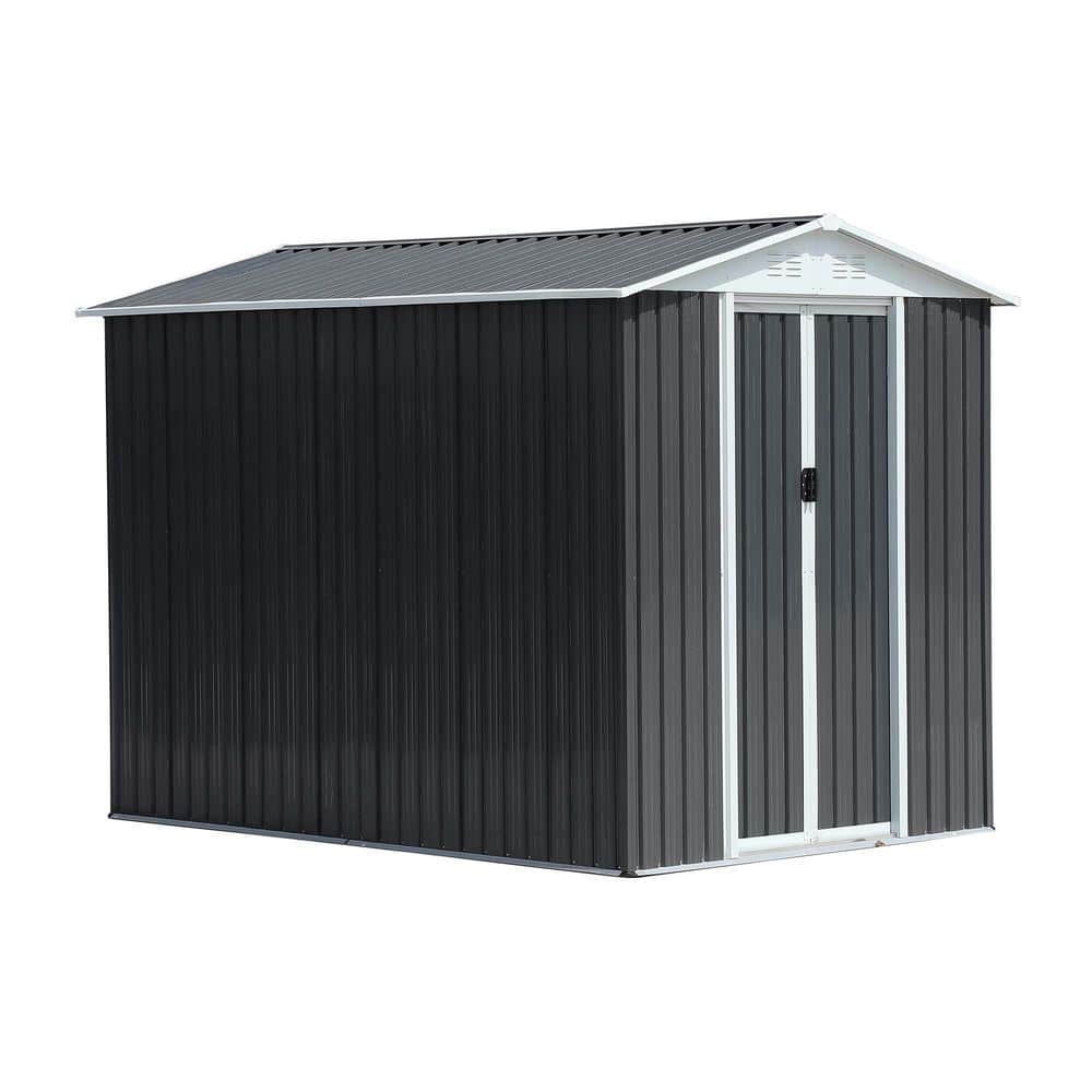 6 ft. W x 9 ft. D Gray Metal Outdoor Storage Shed (54 sq. ft. ) price history on PriceWatchPro