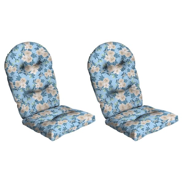Plush Modern Tufted Polyfill Adirondack Cushion 2-Pack 20 x 18 Arden x Alexandra Kay Collection, Backroad Blossom Blue