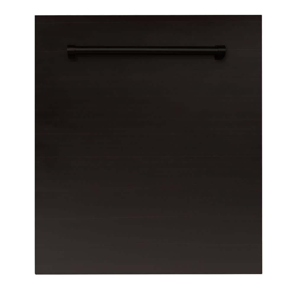 ZLINE Kitchen and Bath 24 in. Top Control 6-Cycle Compact Dishwasher with 2 Racks in Oil Rubbed Bronze & Traditional Handle