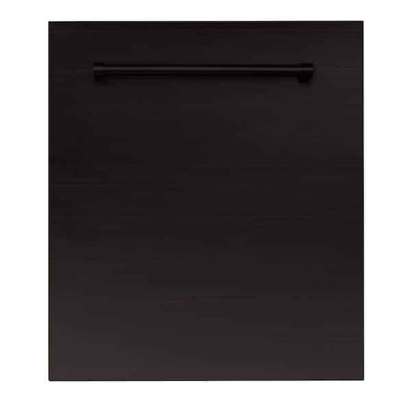 ZLINE Kitchen and Bath 24 in. Top Control 6-Cycle Compact Dishwasher with 2 Racks in Oil Rubbed Bronze & Traditional Handle