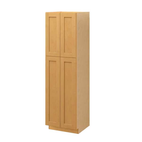 Aberdeen Recessed 30 in. W x 84 in. H x 24 in. D in Caramel Plywood Assembled Pantry Cabinet