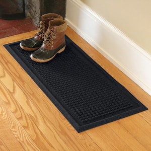 Waterhog Squares 15 in. x 36 in. PET Polyester Indoor Outdoor Boot Tray Charcoal