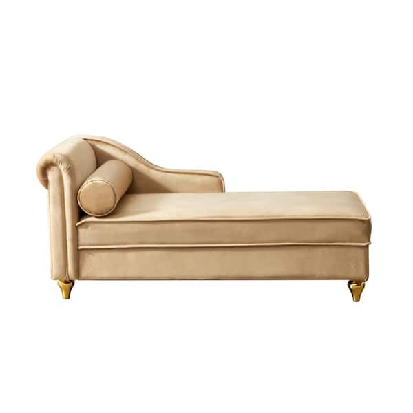 Gold velvet chaise discount