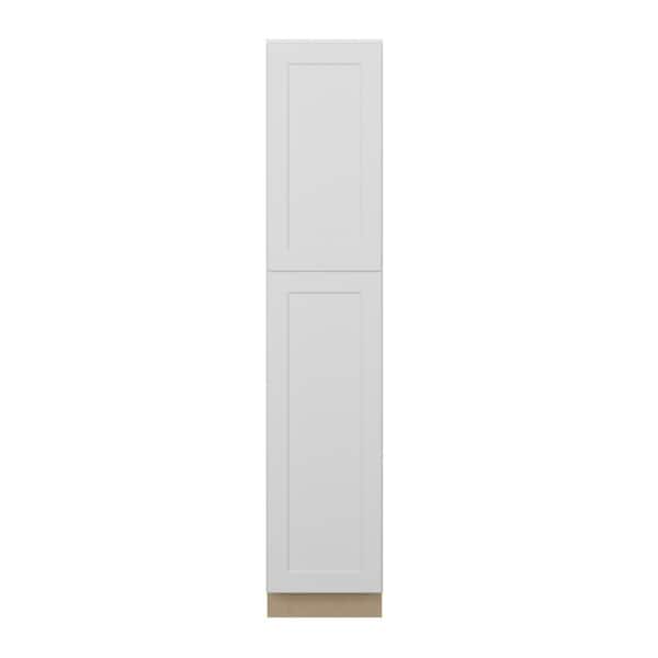 Kunal Kitchens Norfolk Shaker 18 in. W x 90 in. H x 24 in. D in Painted White Plywood Assembled Pantry Cabinet