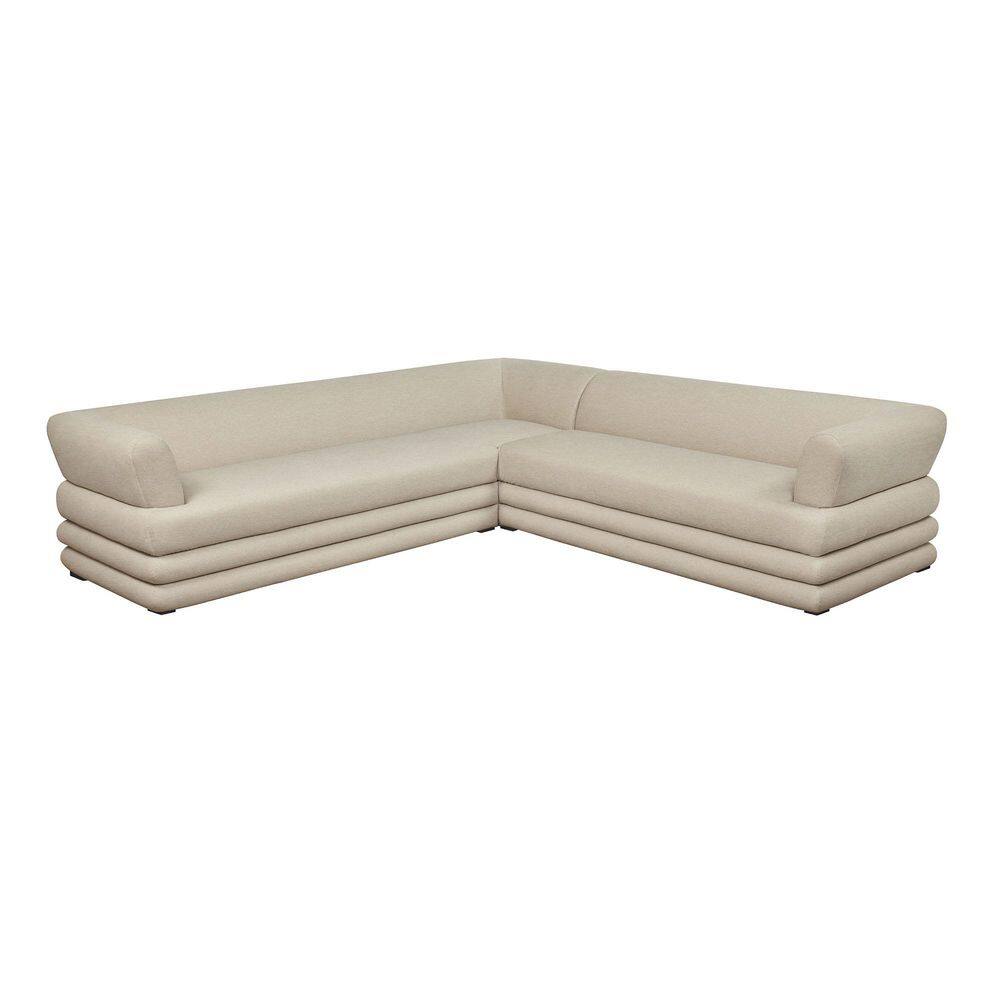 Royal 115 in. 2-Piece Faux Mohair Fabric Upholstered Sectional Sofa in Natural price history on PriceWatchPro