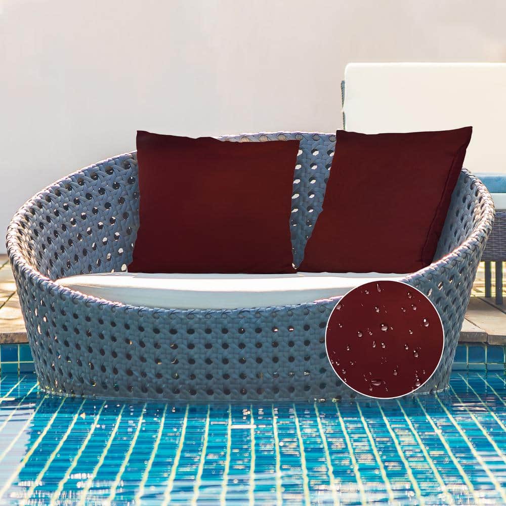 Copper Rust Waterproof Polyester Outdoor Throw Pillow Covers, 20x20 Inches, Set of 2