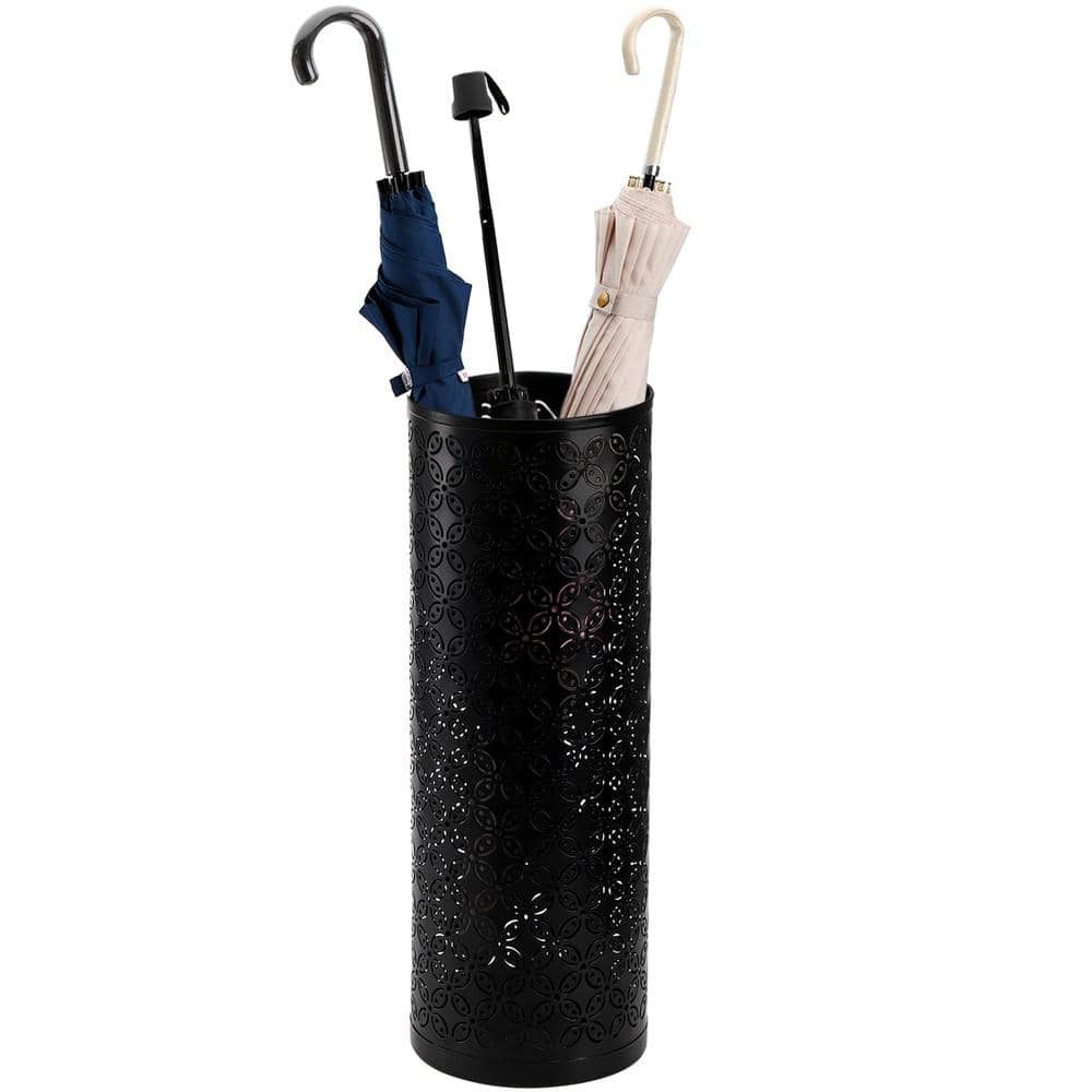 Black Metal Round Water Resistant Umbrella Stand